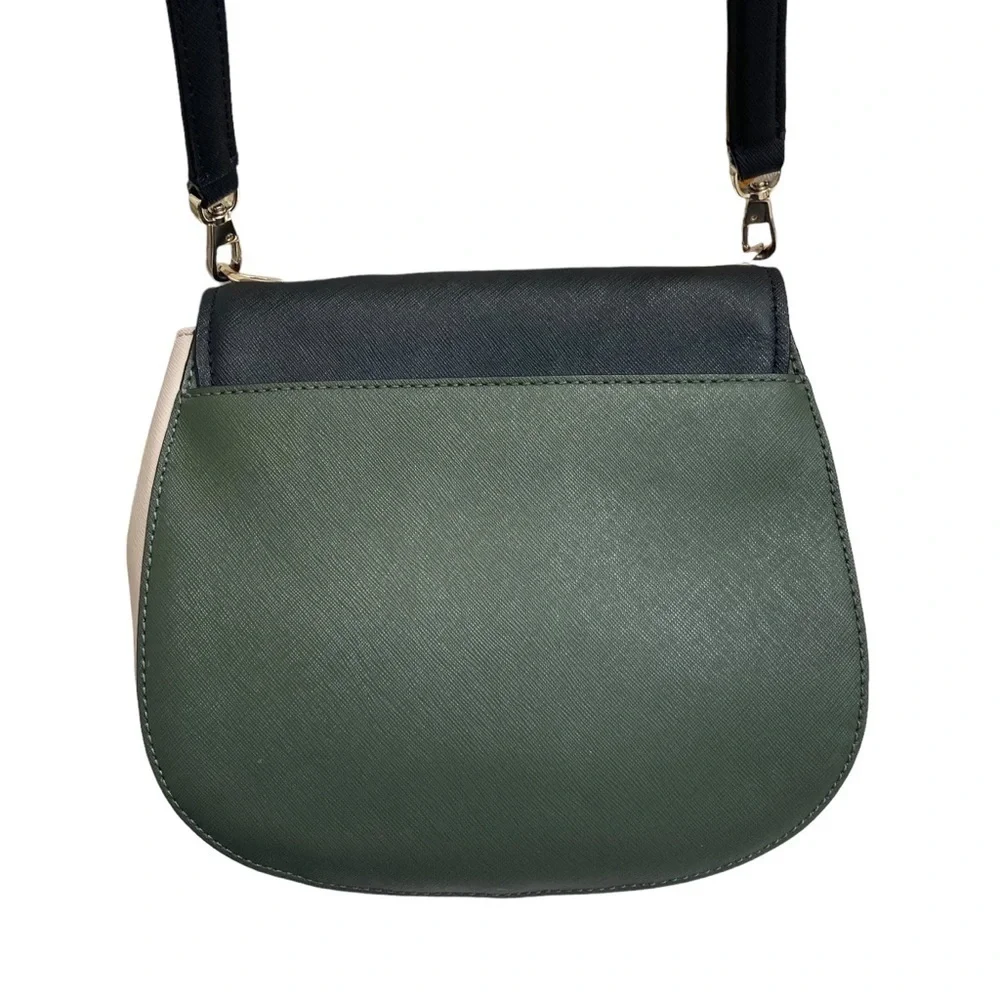 Kate spade rare colorblock crossbody messenger bag green black cream